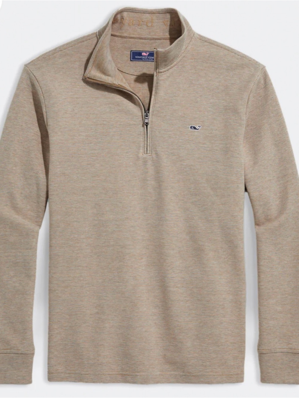 Vineyard Vines Men’s Officer Khaki Zip-Up Sweater. NEW